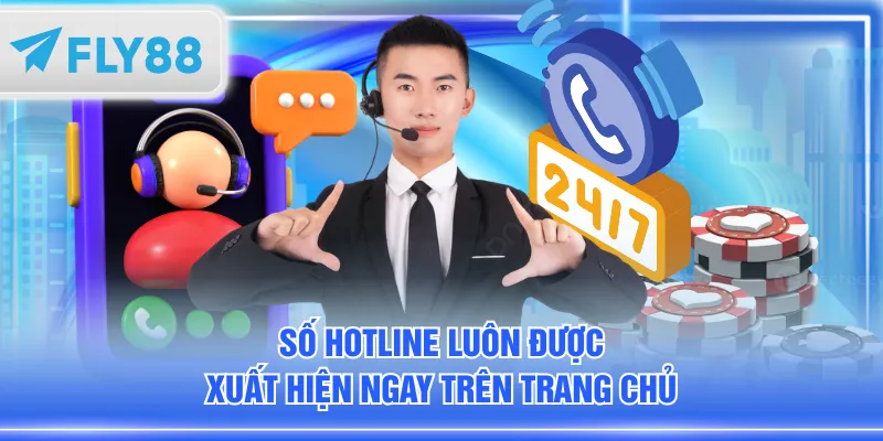 Số Hotline luôn được xuất hiện ngay trên trang chủ
